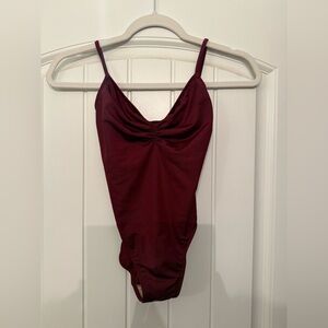 Bullet Pointe Women’s Burgundy Ruched Leotard
